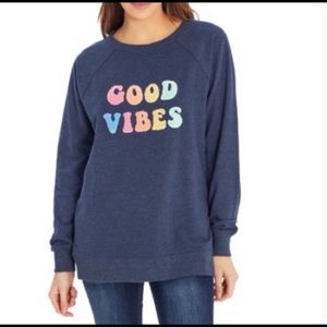 Wildfox Blue Good Vibes Sweatshirt/Hoodie Size M